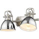 Duncan 2 Light 17 inch Pewter Bath Vanity Wall Light in Chrome